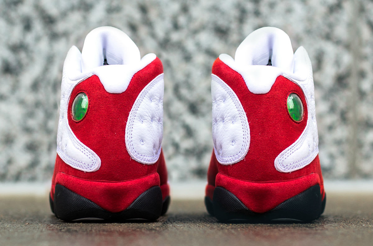 Air Jordan 13 White Red Cherry Release Date Heel 414571-122