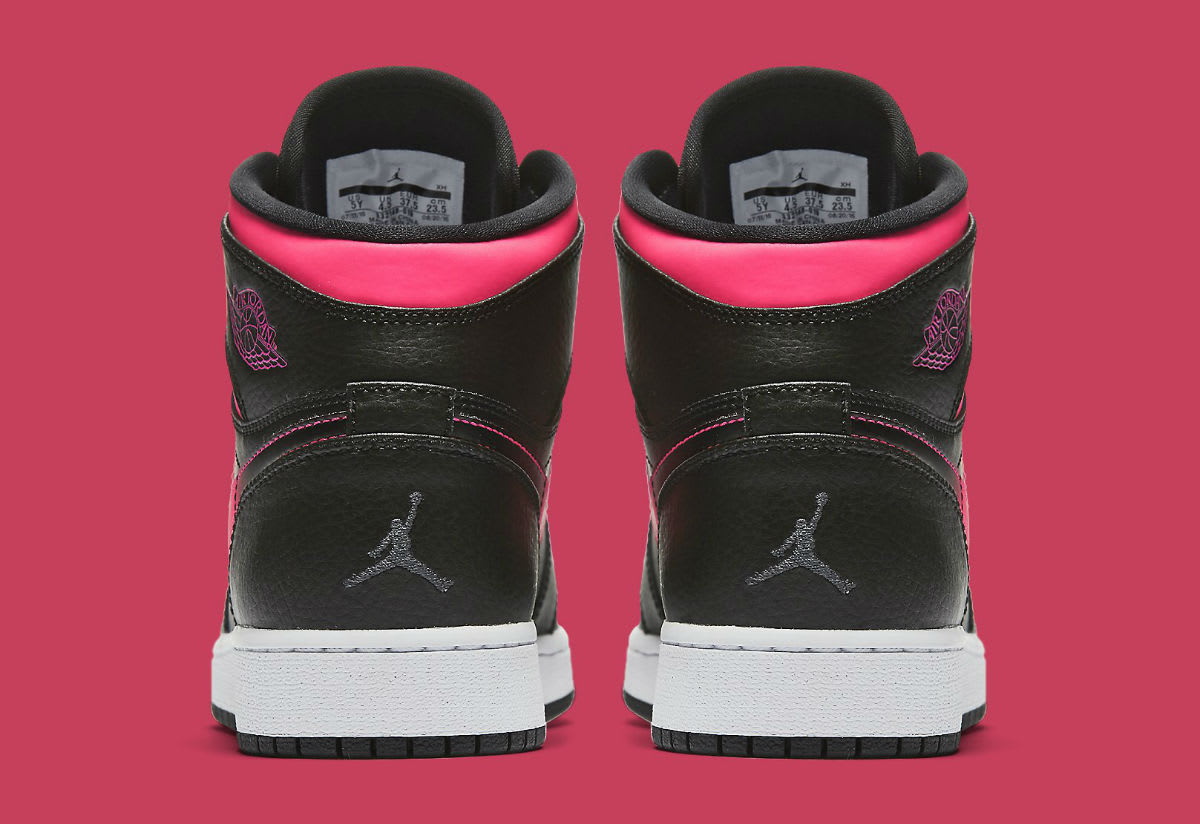 Air Jordan 1 GS Vivid Pink Release Date Heel 332148-019