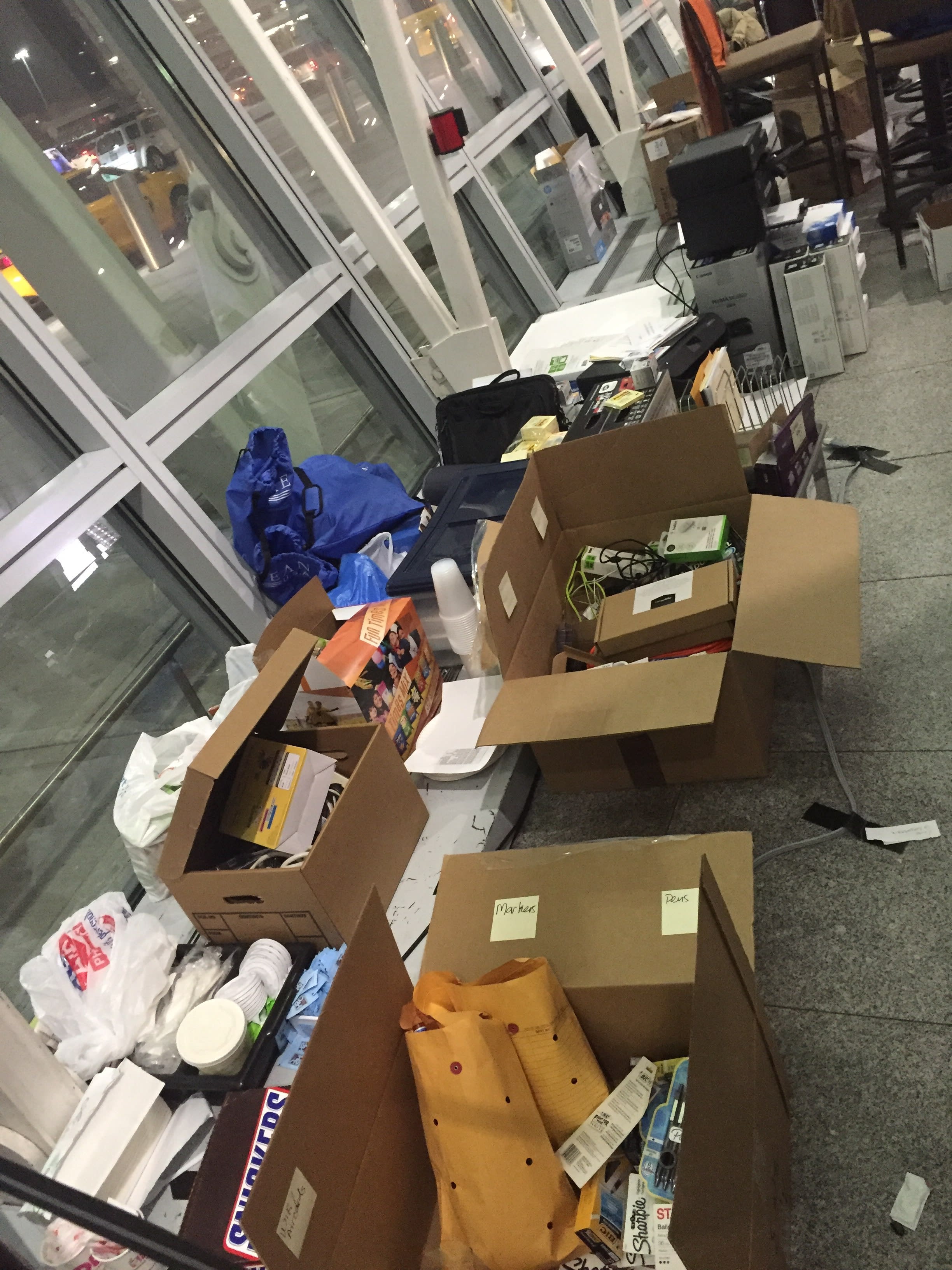 boxes for volunteers at jfk