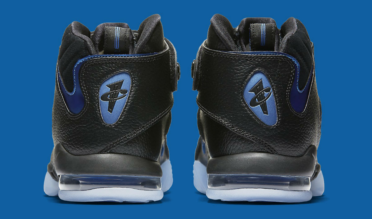 Nike Air Penny 4 Black/Blue Release Date Heel 864018-001