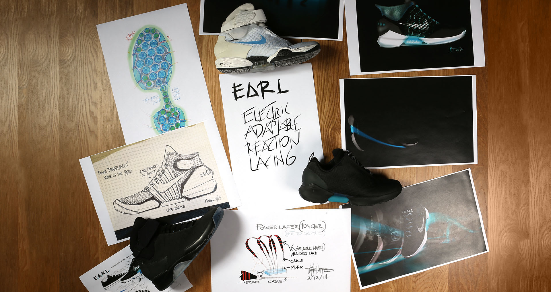 Nike Designer Shares First Prototype of Self-Lacing Shoes