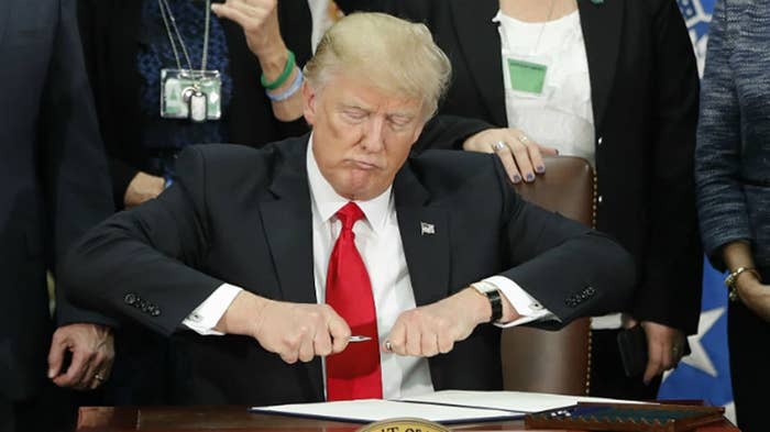 A pen v Trump