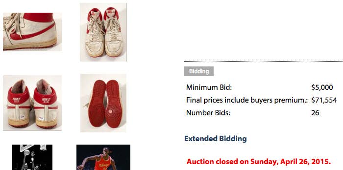 Michael Jordan&#x27;s Game-Worn Nike Air Ship Sneakers Sold for $71K