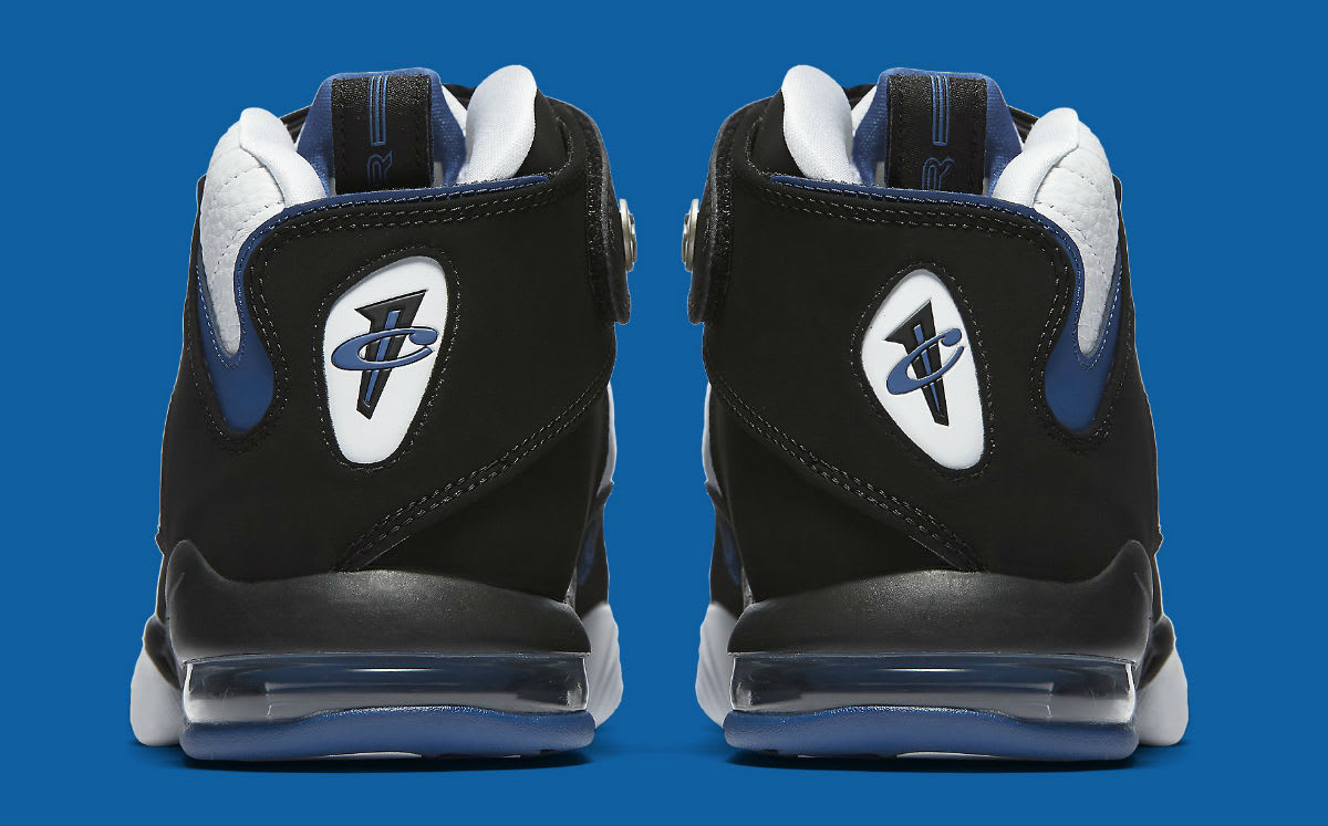Nike Air Penny 4 OG White Black Blue Release Date Heel 864018-100