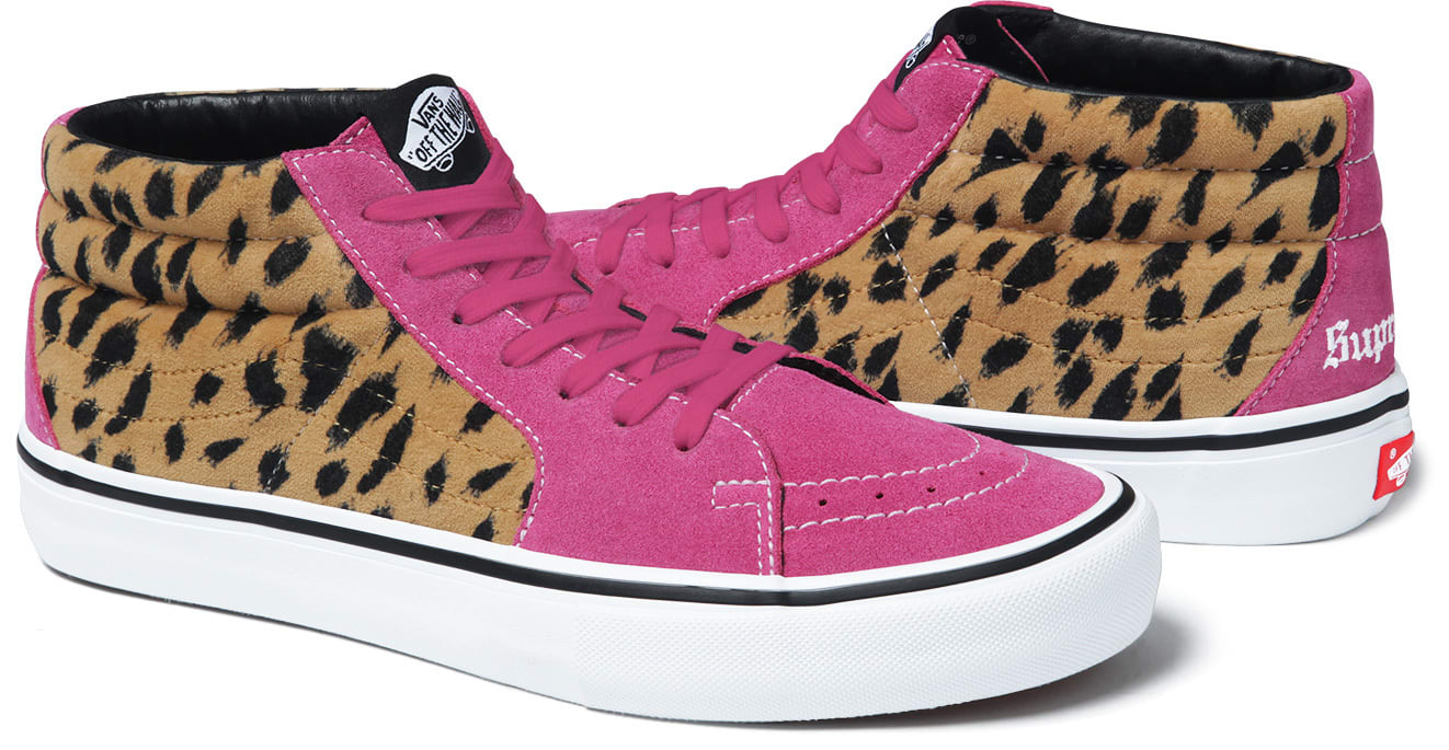 Vans Supreme Leopard Velvet Sk8-Mid Pink