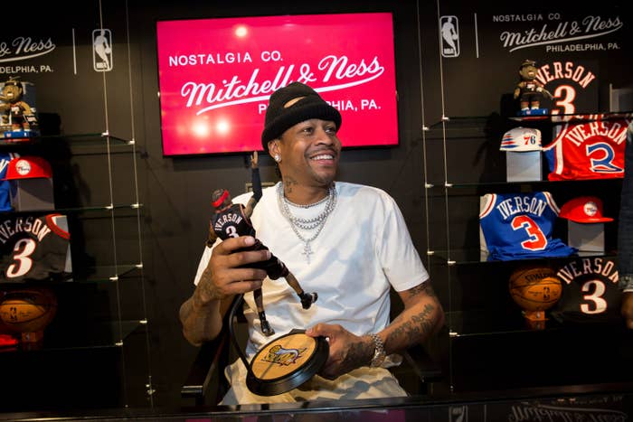 Allen Iverson at the Mitchell &amp; Ness store