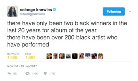 Solange Tweets Frank Ocean&#x27;s Grammy Diss Following Beyoncé&#x27;s Grammy Loss