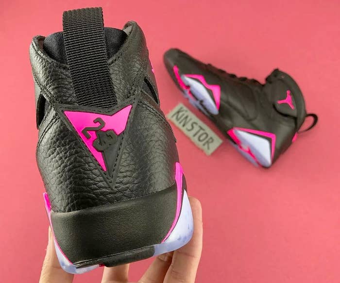 Air Jordan 7 Black Hyper Pink GG Heel