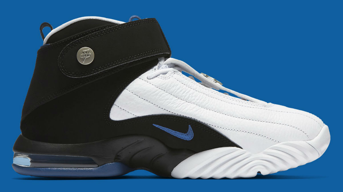 Nike Air Penny 4 OG White Black Blue Release Date Medial 864018-100