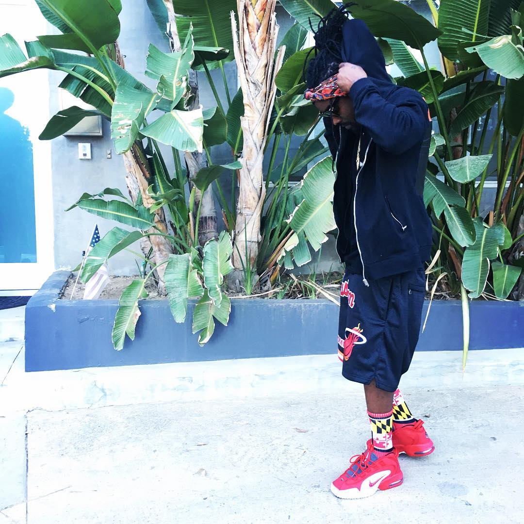 Wale Wearing the Red Nike Air Penny 1