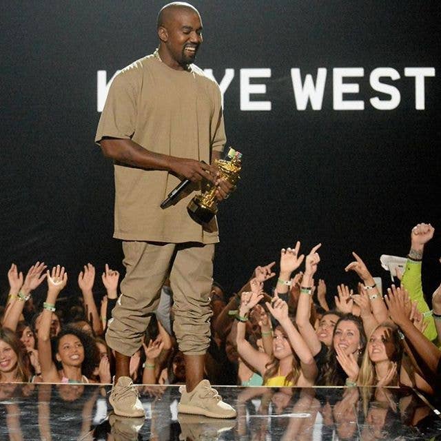 Kanye West wearing the &#x27;Beige&#x27; adidas Yeezy 350 Boost