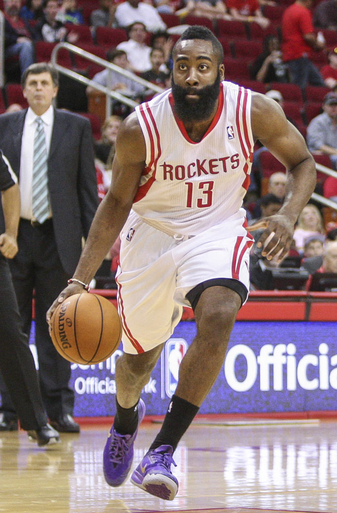 James Harden wearing the &#x27;BHM&#x27; Nike Zoom Crusader