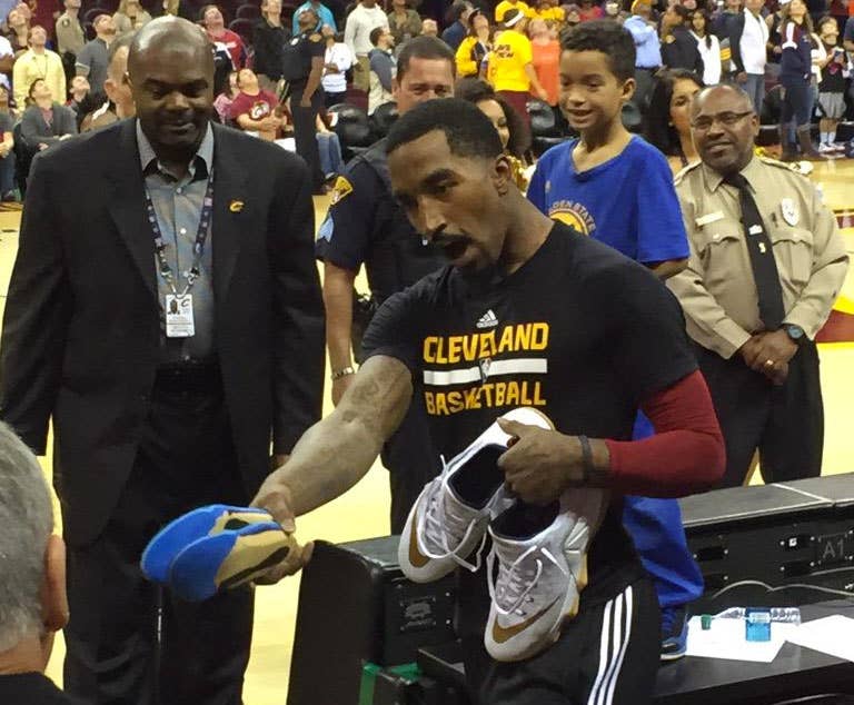 J.R. Smith Won't Give His Sneakers to a Warriors Fan
