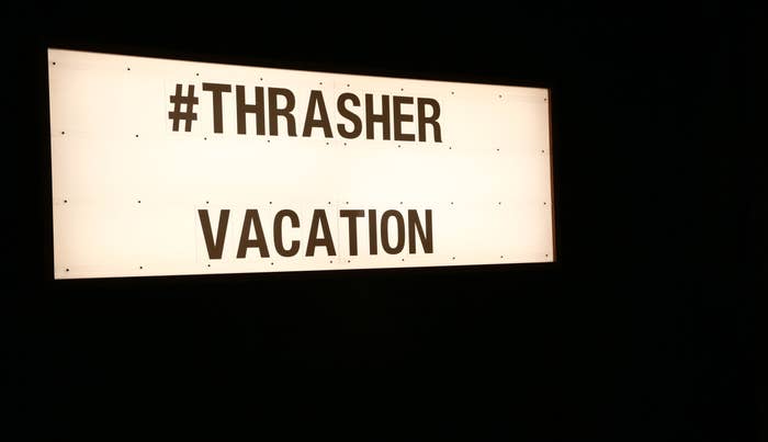 Thrasher Vacation Sign