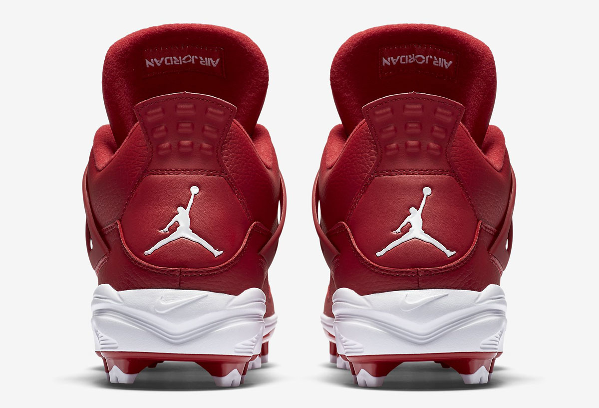 Air Jordan 4 Baseball Cleats Red/White (6)