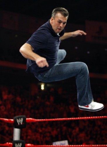 Shane McMahon wearing the Air Jordan Retro 1 Olympic