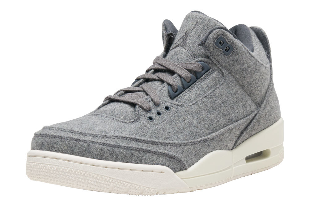 Wool Air Jordan 3 854263-004 Left Shoe