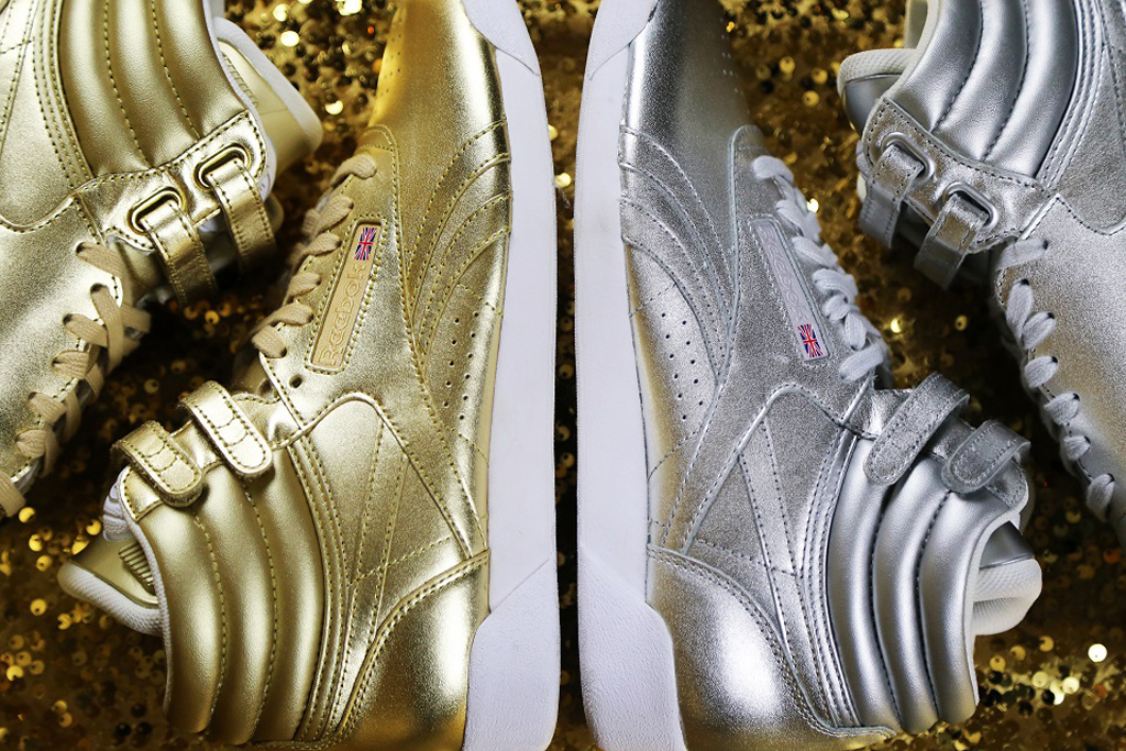 Gold reeboks hotsell