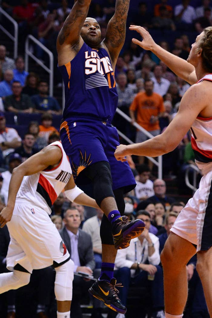 P.J. Tucker Wears the Purple Haze Nike Kobe 4 PE Shot