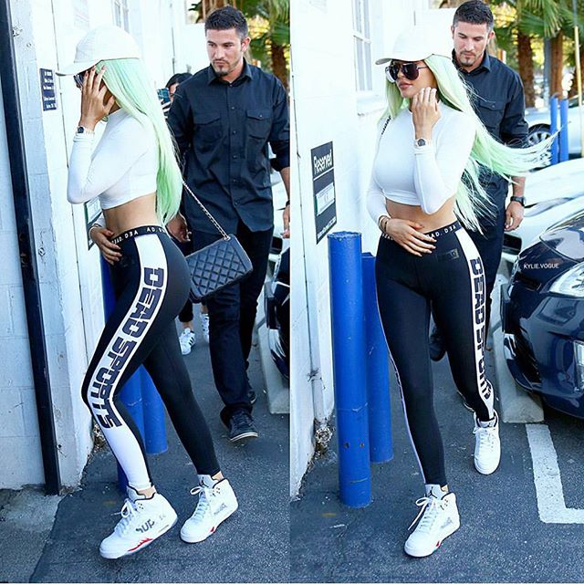 Kylie Jenner wearing the &#x27;White&#x27; Supreme x Air Jordan 5