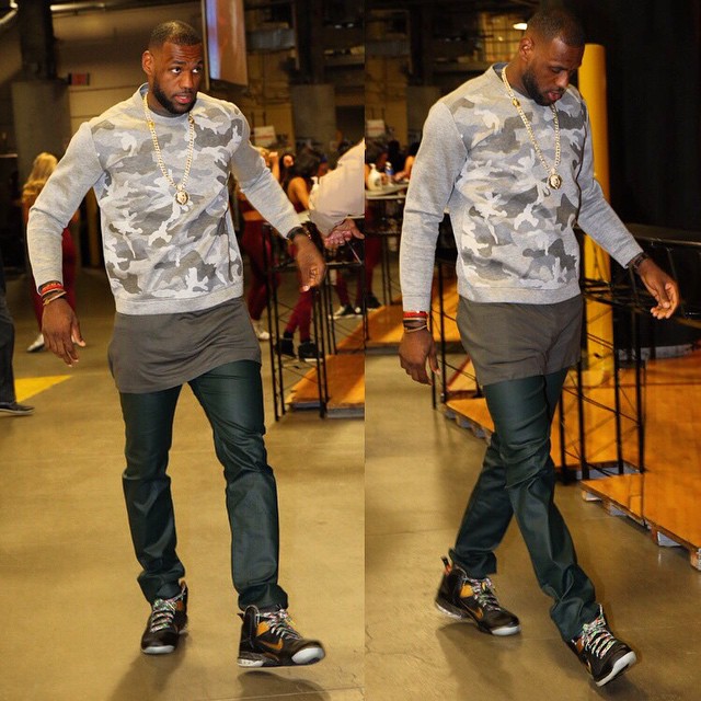 LeBron James wearing the &#x27;Watch the Throne&#x27; Nike LeBron IX 9