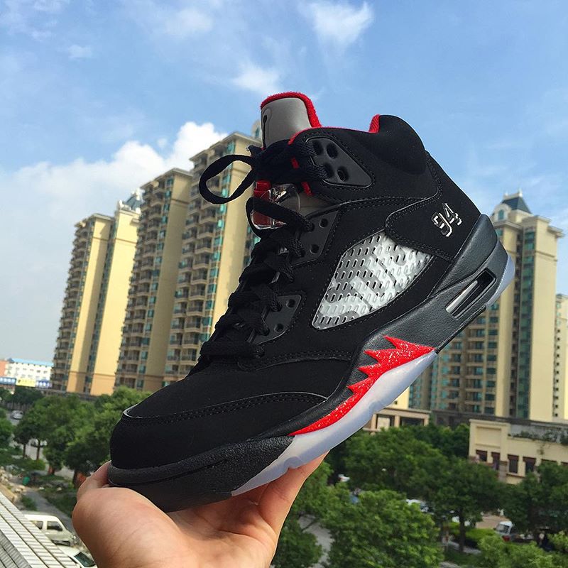 Air jordan 5 store supreme black