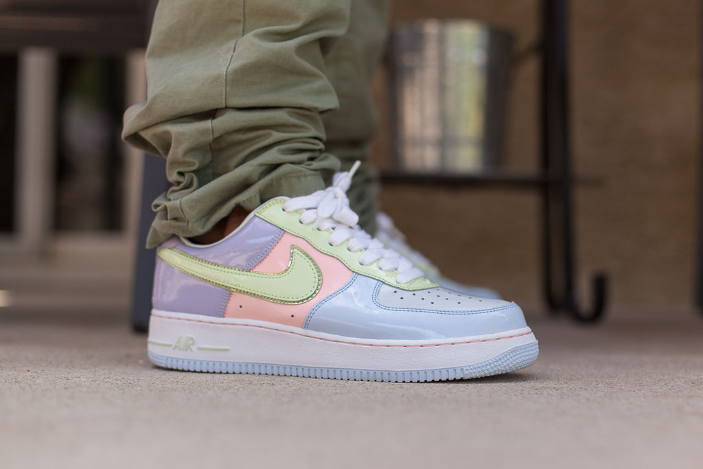 DunksNOnes wearing the &#x27;Easter&#x27; Nike Air Force 1 Low