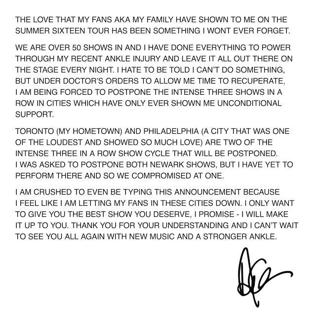 This is Drake&#x27;s OVO message about postponing Summer Sixteen dates.