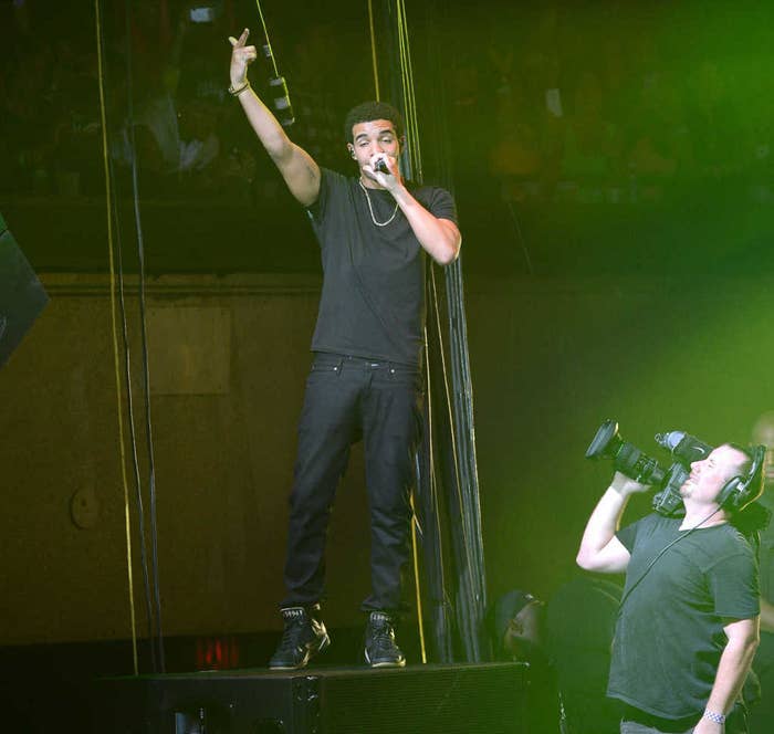 Drake wearing Air Jordan VII 7 Golden Moments GMP (2)