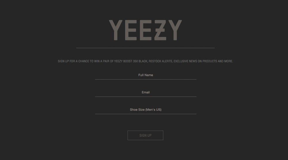 Yeezy Supply Entry Form