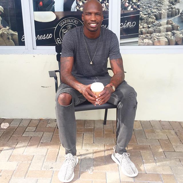 Chad Johnson wearing the &#x27;Turtle Dove&#x27; adidas Yeezy 350 Boost