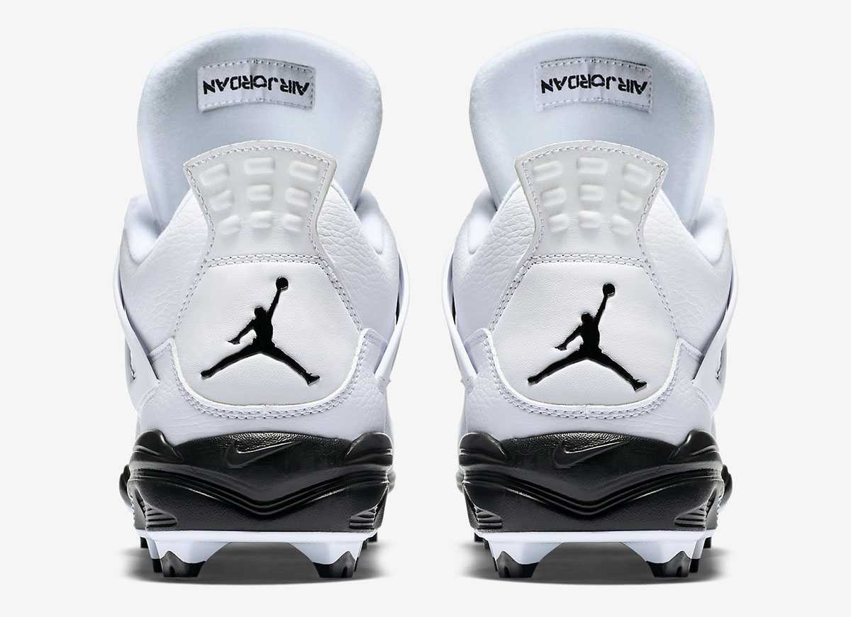 Air Jordan 4 Baseball Cleats White/Black (6)