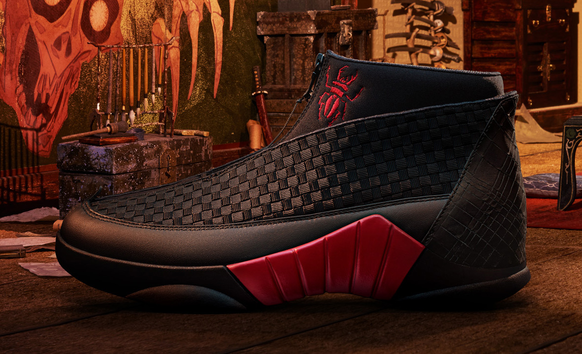 Side view of the red Kubo Air Jordan 15