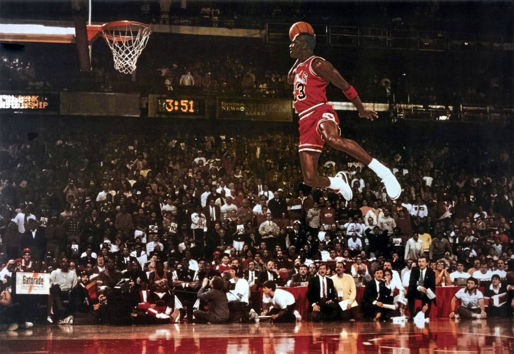 Michael Jordan &#x27;Free Throw Line Dunk&#x27; Nike Air Jordan Poster (1988)
