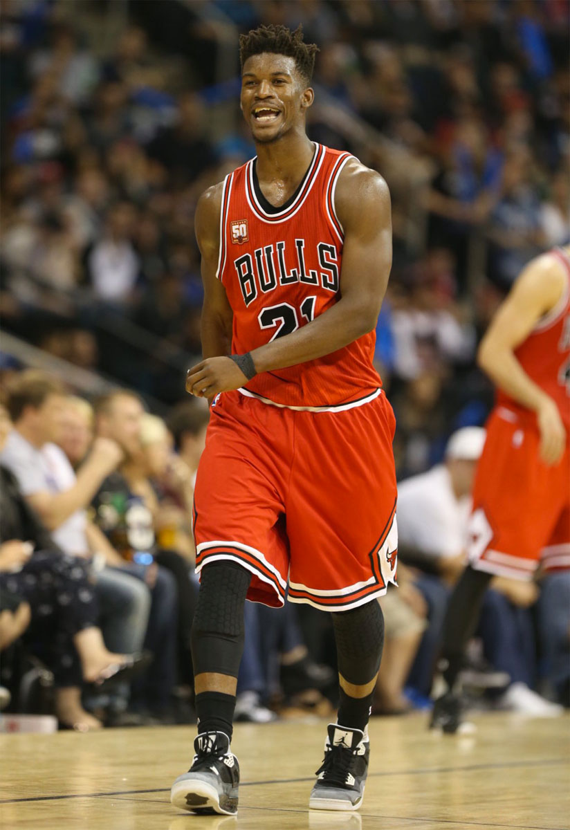 Jimmy Butler wearing the &#x27;Fear&#x27; Air Jordan 4 (2)