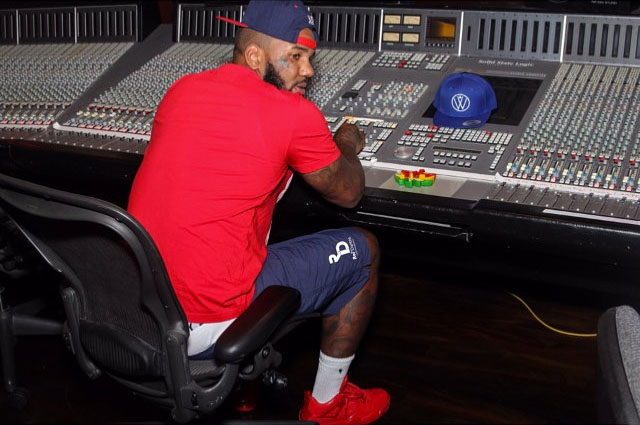 The Game wearing the &#x27;Red&#x27; Air Jordan 11Lab4