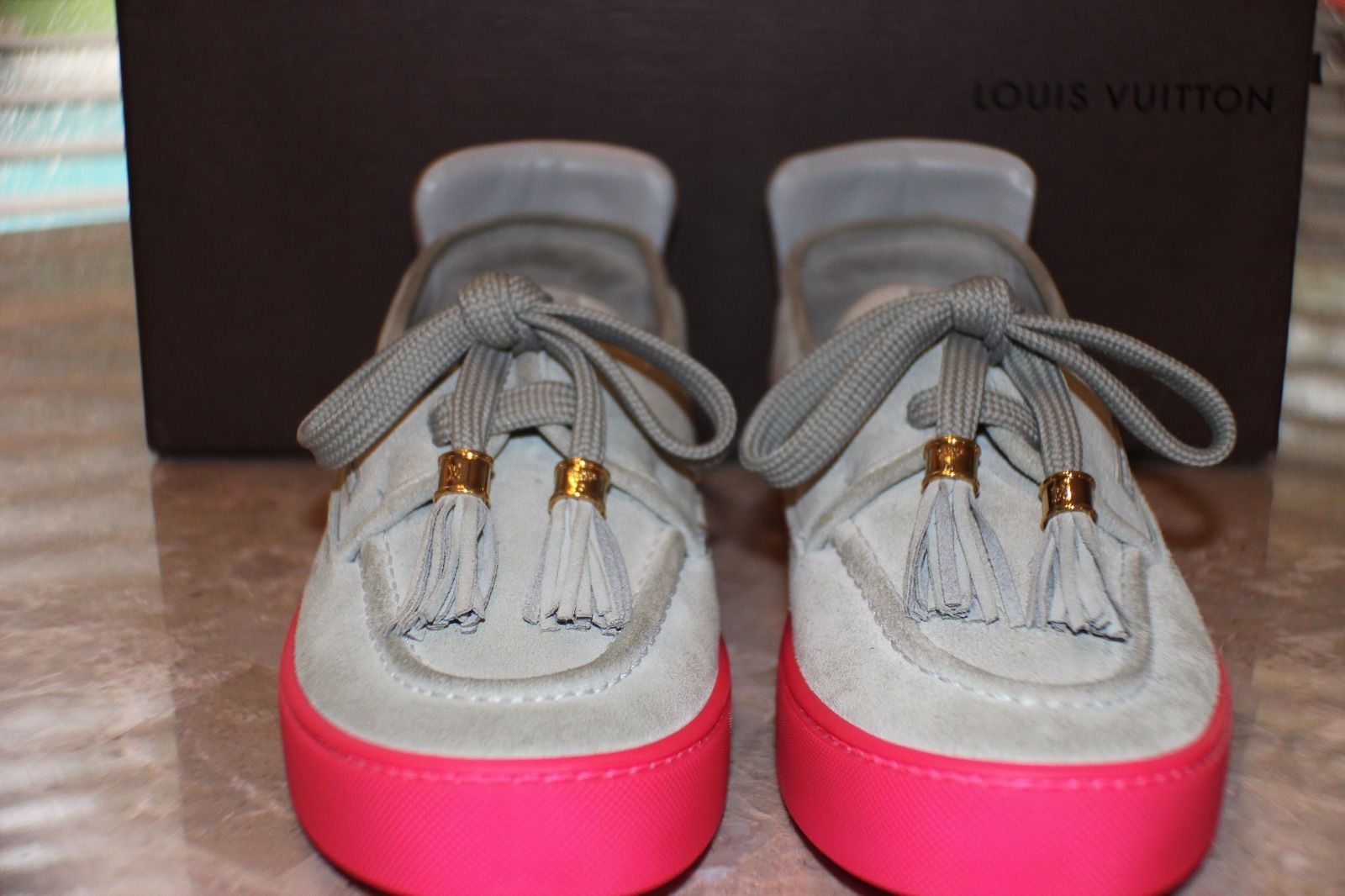 Kids Selling Kanye West Signed Louis Vuitton Hudson Sneakers Front