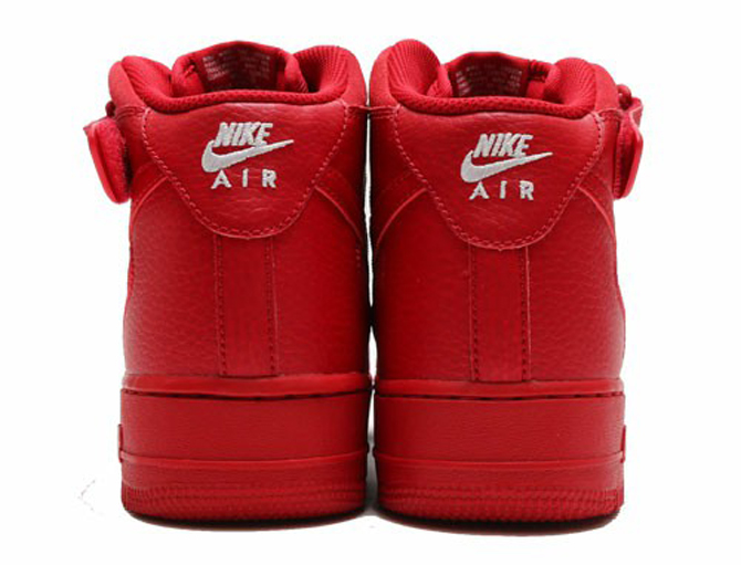 Nike Air Force 1 Mid All Red Heel