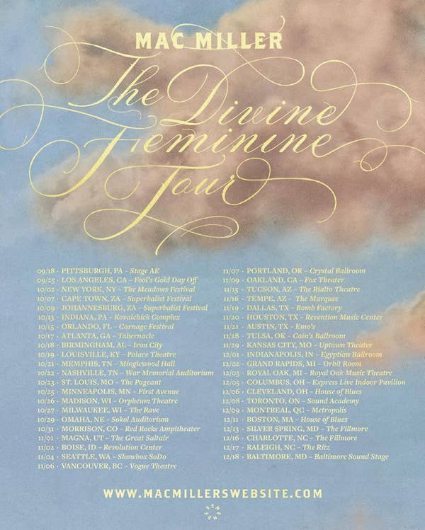 Mac miller Divine Feminine Tour Poster