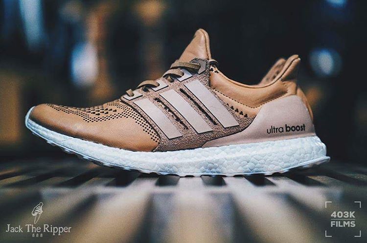 Adidas Ultra Boost Veg Tan Leather Custom by Jack the Ripper Left