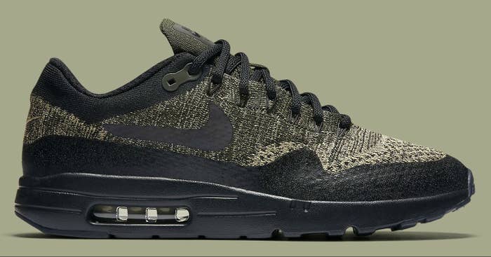Nike Air Max 1 Ultra Flyknit Neutral Olive/Black-Sequoia Side 856958-203
