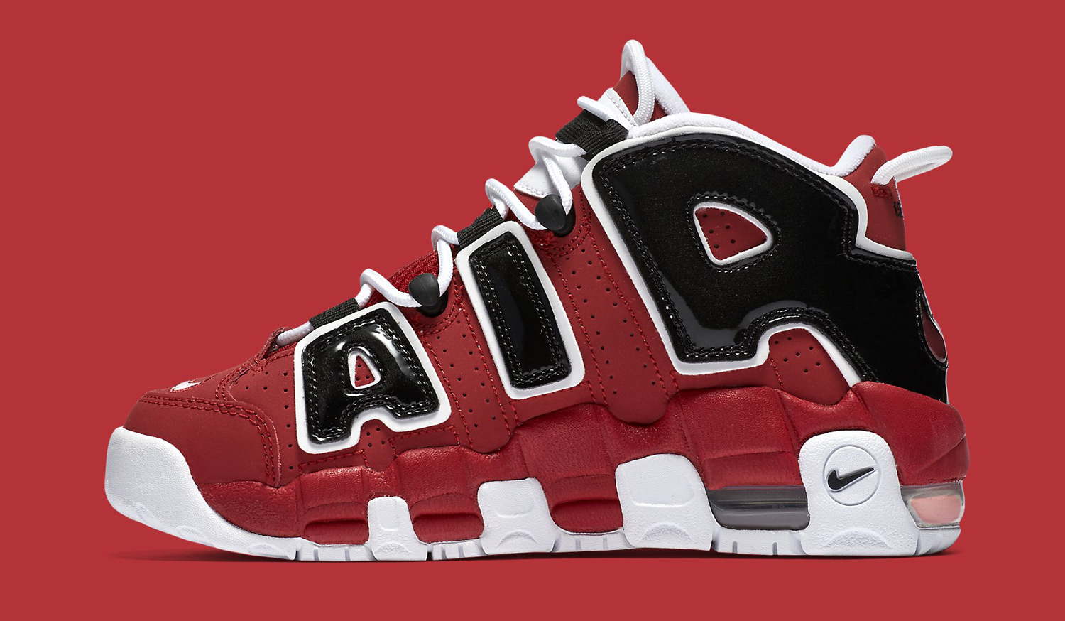 Nike Air More Uptempo Red Black Profile