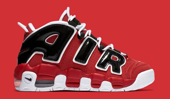 Nike Air More Uptempo Red Black Side