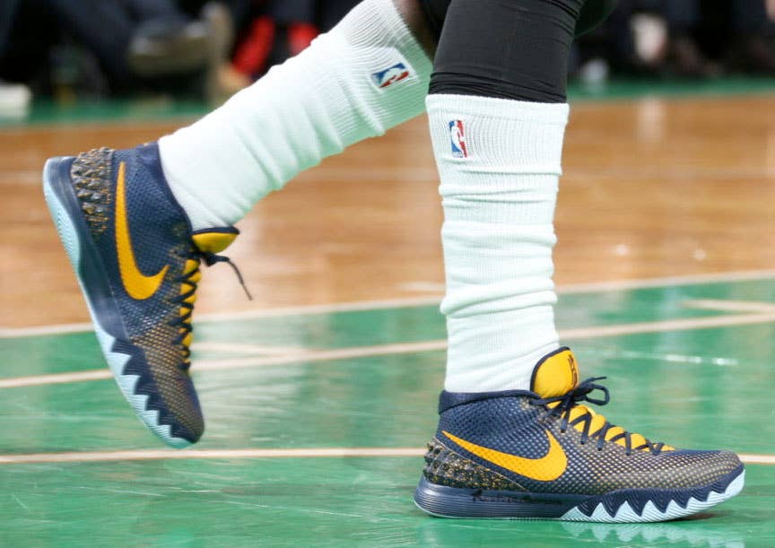 Kyrie Irving wearing a Nike Kyrie 1 Navy PE for the Playoffs (3)