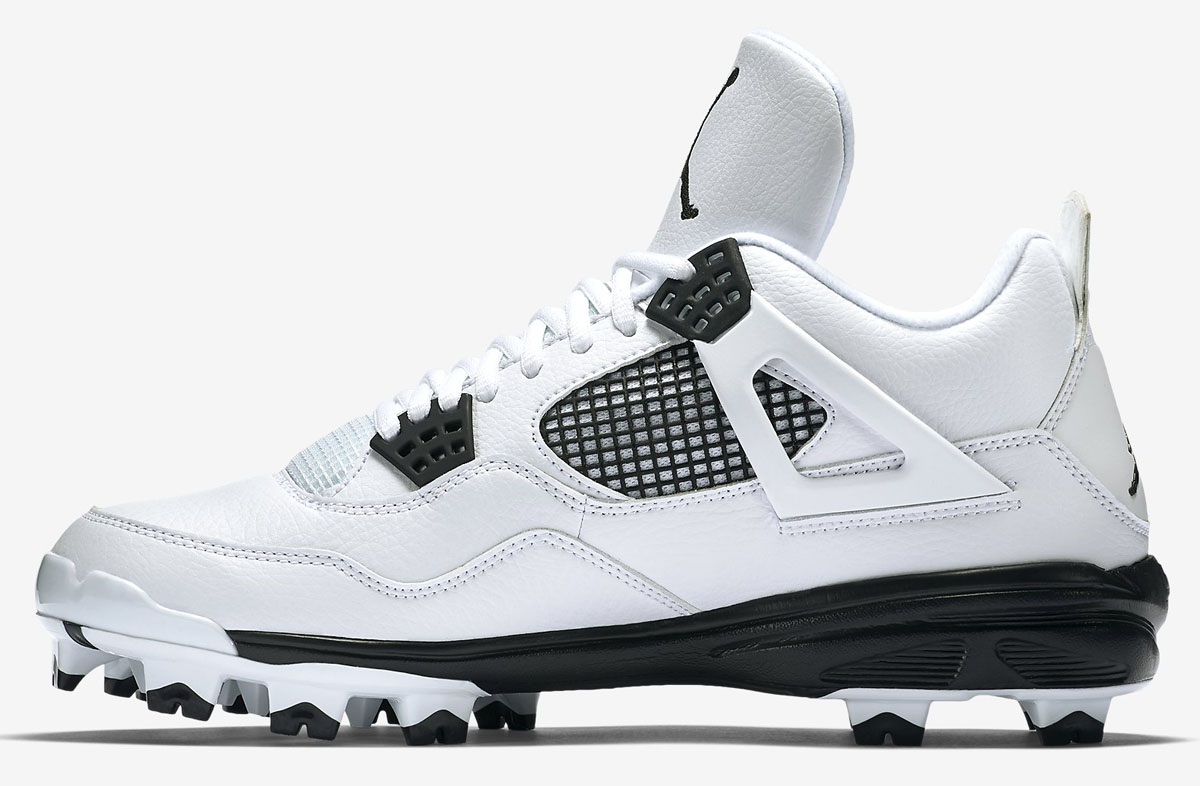 Air Jordan 4 Baseball Cleats White/Black (3)