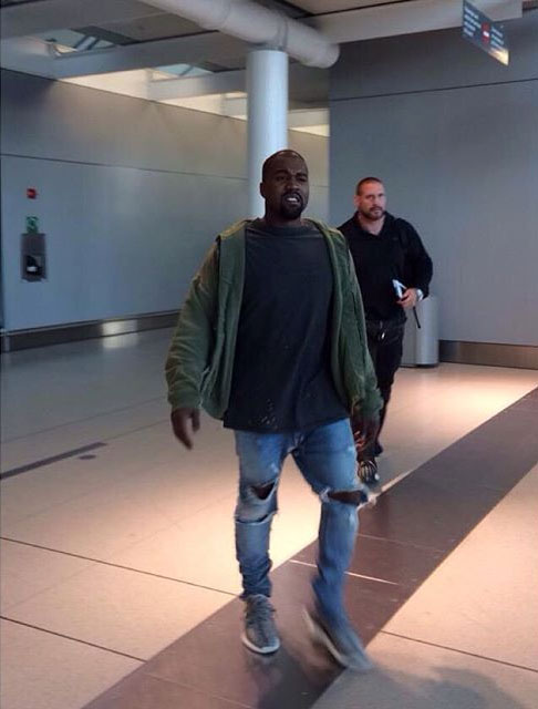 Kanye West wearing the adidas Yeezy 350 Boost