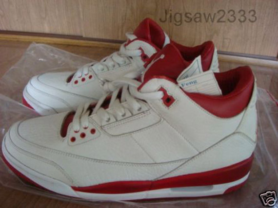 Air Jordan III 3 White/Red Sample (2006)