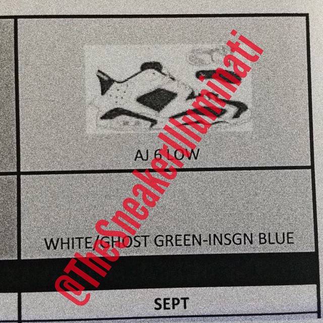 Air Jordan VI 6 Low White/Ghost Green-Insignia Blue