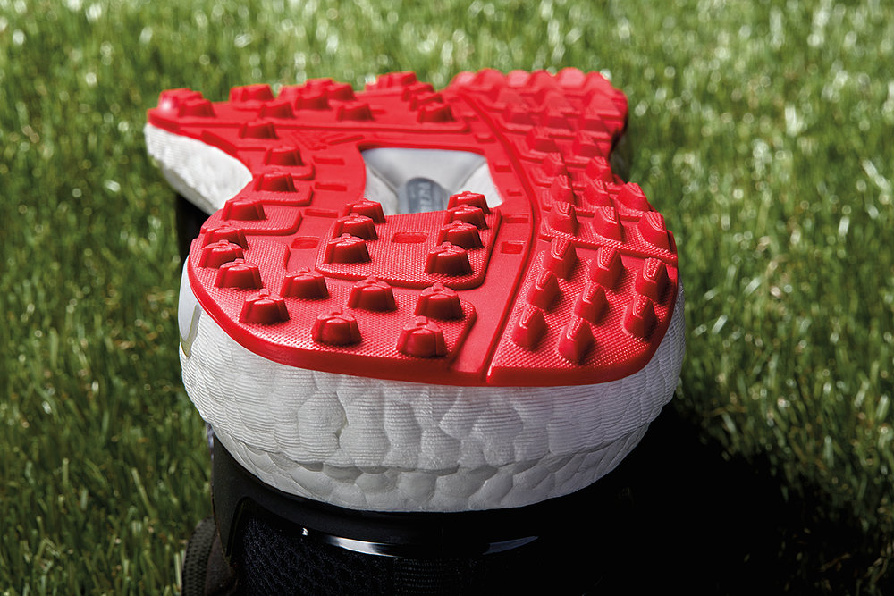 Adidas Crossknit Boost Golf Shoe Black Red Sole