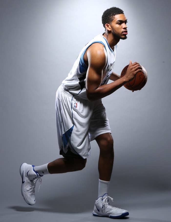 Karl Anthony Towns wearing the Nike Hyperfuse 2014